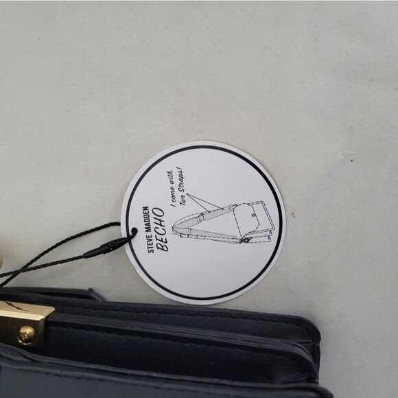 NEW Steve Madden Becho Shoulder Bag Black Leather Aztec Tribal Southwestern - Picture 9 of 9